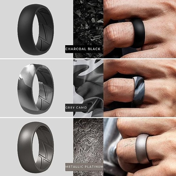 MENS Silicone Rings / Travel Rings Fitness - Picture 2 of 9